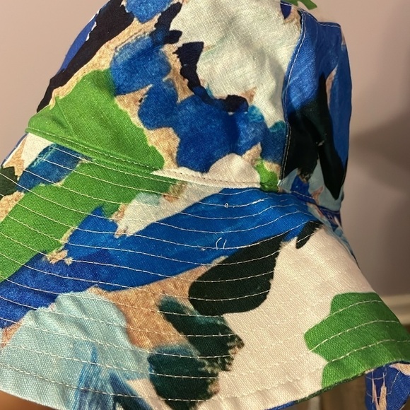 Baiia Linen Bucket Hat - Monet Wide Brim Sun Blue Green White Australia main image 13